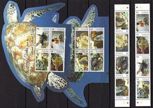 Тонга, 2013, Черепахи, 8 марок+2 листа